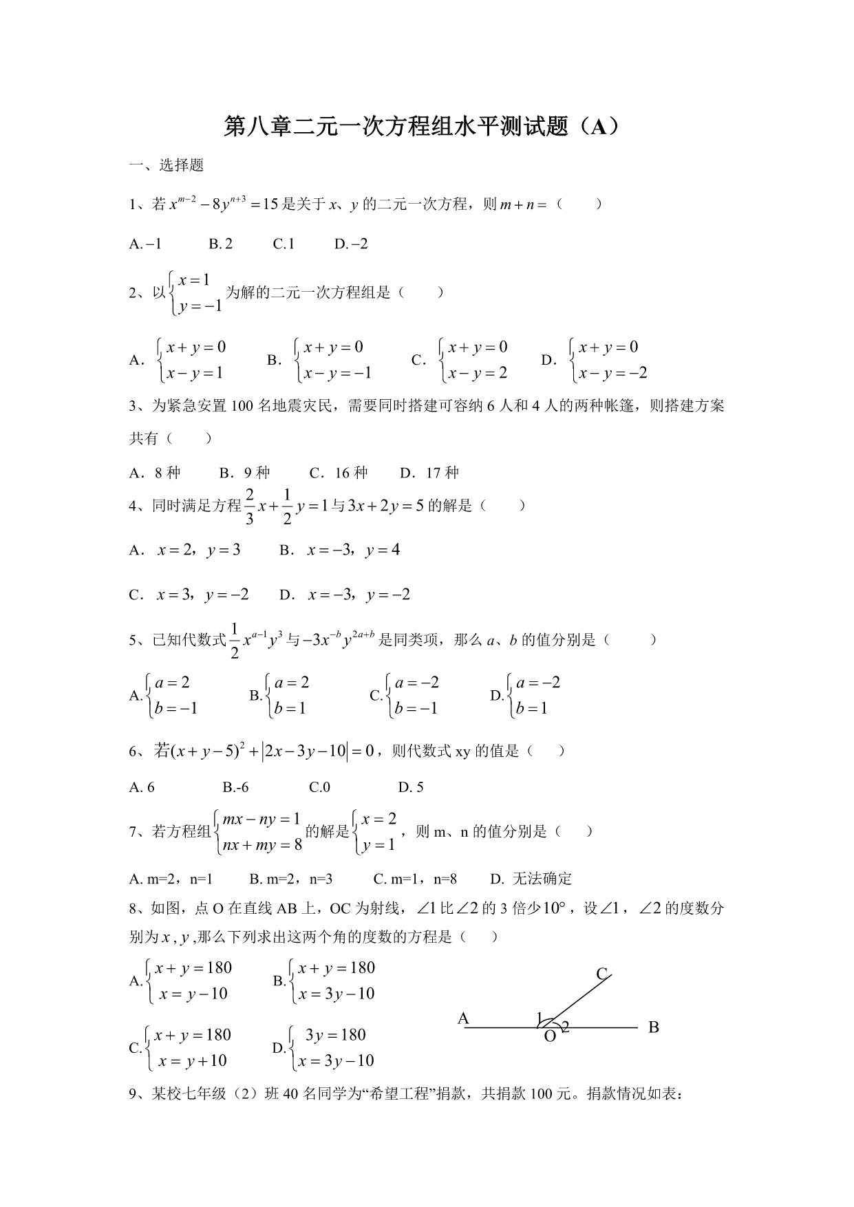 试卷预览图