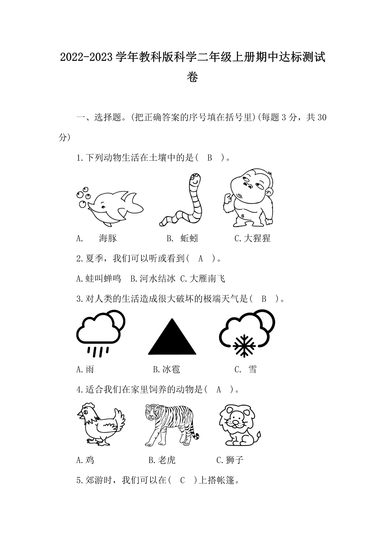 试卷预览图