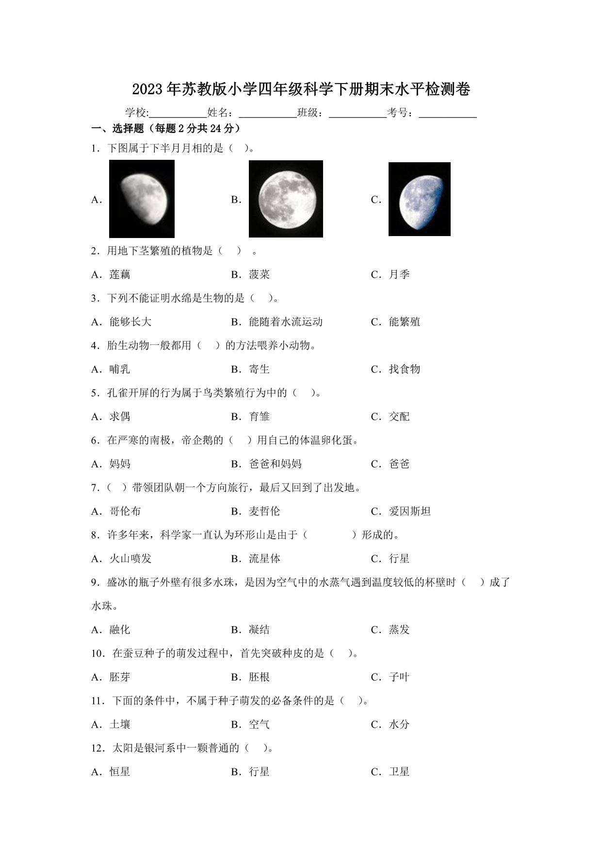试卷预览图