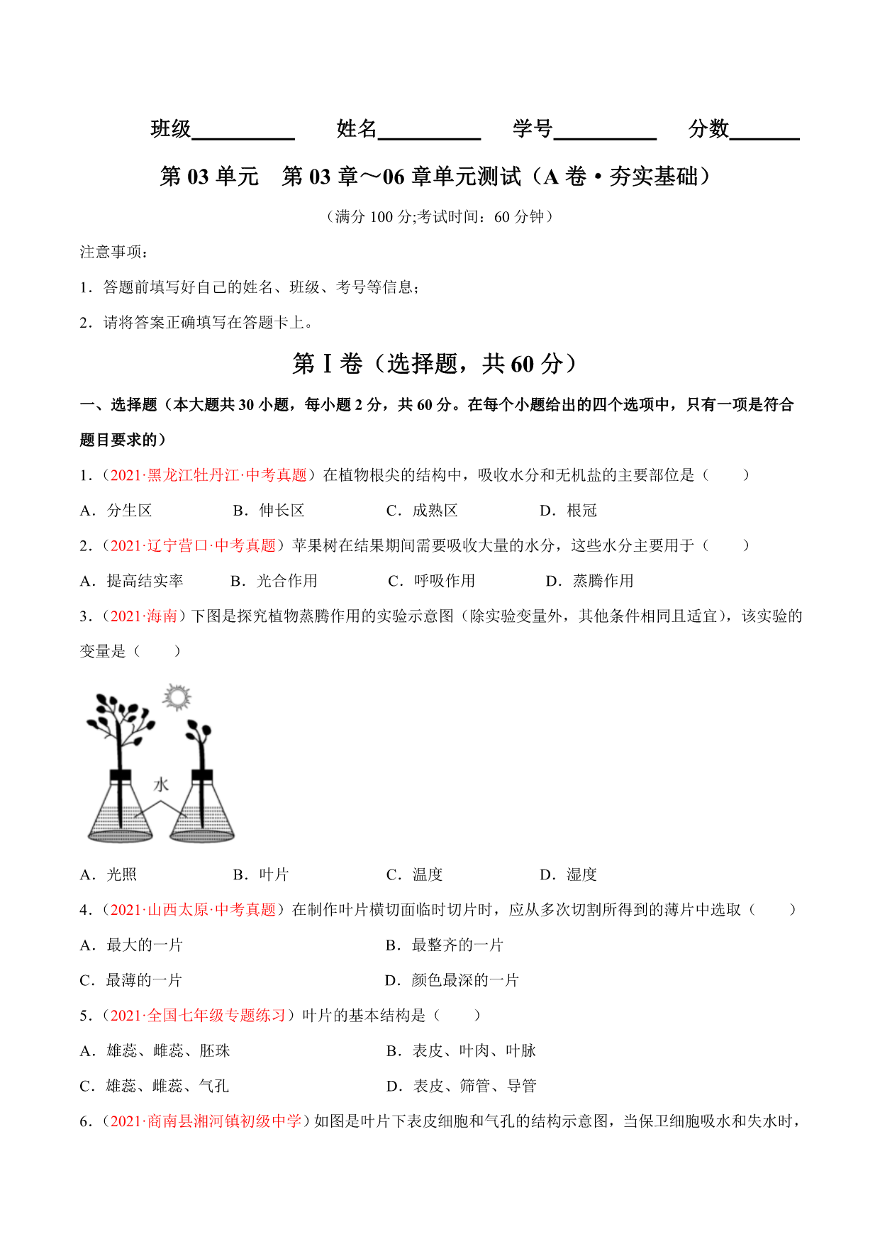 试卷预览图
